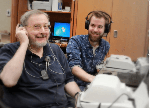 Figure 4. Counseling Opportunity: Have the patient move the tele-test handset while playing the inductive stimulus to emphasize the importance of finding the best spot to hold their telephone receiver at home.