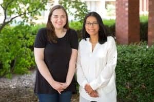 Neuroscience graduate student Sara Schmidt, left, and speech and hearing science professor Fatima Husain conducted a study that found that tinnitus patients have differences in the region of the brain called the precuneus, which cause the brain to stay more at attention and be less at rest. Photo by Joyce Seay-Knoblauch
