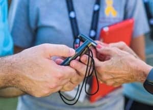 Wireless microphones play a big part in Camp CHAT. Grad students had to design an activity involving the devices that transmitted the speech signal directly into the teens' hearing aids or cochlear implants.