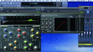 Figure 5. Ad hoc hearing compensation is applied to the final output stage of the DAW and not to individual tracks; all instruments are compressed and equalized identically.