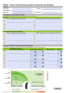 Figure 7. The FOCAS tool showing the 3 main sections that fold in aspects of FCC, shared communication goal setting and measurement as well as explicit consideration of both the near- and far-field.