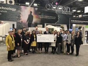 At the 2019 American Academy of Audiology Conference, Oticon President Gary Rosenblum presented American Academy of Audiology Foundation trustees with a $25,000 donation to the Foundation’s Empowering Students Scholarship Fund.