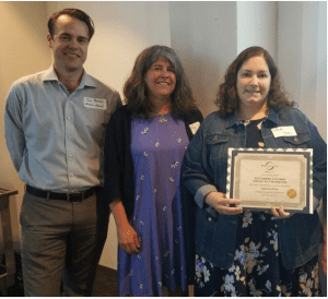 From left to right: Jon Benson (President), Benson Medical Instruments; Kim Biro and Stephanie Billing, Chesapeake Occupational Health Solutions.