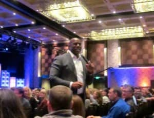 Magic Johnson spoke of both his basketball career, but more importantly, about his purpose as a successful businessman and enterpreneur.