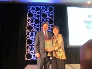 Victor Bray was presented with the David P. Goldstein Award for his work in making the audiology program at Salus University one of the biggest and best in the nation.