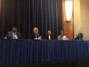 The topic of "OTC and Me" was moderated by Amyn Amlani, PhD, and featured comments from panelists Jacque Scholl, AuD, ADA President Elect Alicia Spoor, AuD, and Chris Hamilton, AuD.