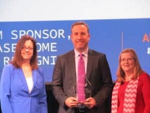 Oticon Inc, represented by company president Gary Rosenblum, was honored for its support at AAA 2018.