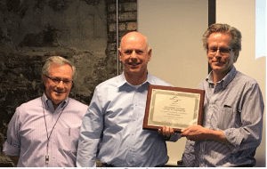 Center: Neil Adams, Foster Special Instruments Left and right: Jim Teter and Stephen Benson, Benson Medical Instruments.