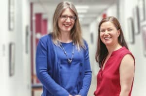Professors Erika Skoe and Jennifer Tufts from the University of Connecticut Department of Speech, Language, and Hearing Sciences are conducting research related to noise-induced hearing loss. (Carson Stifel/UConn Photo)