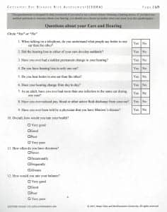 CEDRA is a 15-item questionnaire with yes/no and multiple-choice questions that is designed to detect the presence of 104 targeted ear diseases (TEDs).