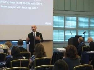 Douglas Beck, AuD, conducted a session on issues and outcomes in dealing with speech in noise and noise reduction.