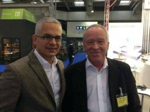 BVHI Chairman Dr Stefan Zimmer and former EHIMA Executive Director Søren Hougaard pause for a moment in the busy Expo hall during EUHA 2016.